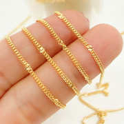 14k Gold Filled Curb Chain with Diamond Cut Marina Link